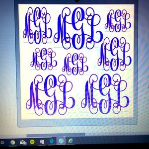 Sheet of YOUR monograms!   Any color❤️